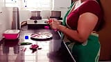 Desi Indian Big Boobs Stepmom Arya Fucked by Stepson in Kitchen while Cooking. snapshot 2