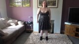 Wife in little black party dress snapshot 4