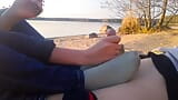 Oksi did footjob in a public place by the pond snapshot 4