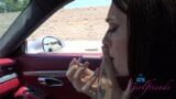 Enjoy a cute POV date with amateur hottie Corra Cox as she gets frisky with a sexy car blowjob snapshot 3