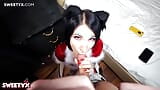 Sweety X - Flexi Russian Babe Dressed Like Christmas Candy Begging To Be Pounded snapshot 3