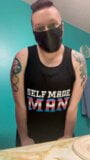 Modeling My New Trans Pride Tank Top With A Striptease snapshot 2