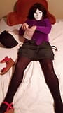 Cd in nylon tights, leotard. Cums on his pantyhose. snapshot 10