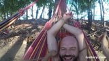 Kinky Couple Fucks Outdoors on Hammock snapshot 11