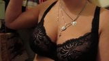 Touching her big tits in a bra snapshot 1