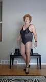 Vicki the exhibitionist in foundation wear and shiny pantyhose snapshot 6