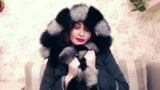 Fur fetish, mommy in fur coat, fur gloves and fur hat snapshot 12