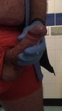 Latex rubber glove wanking hard cock with juicy cum shot snapshot 8