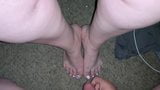 Cum on sexy pink toes (Feet Cumshot) snapshot 2