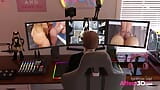 Futanari-gamer neukt haar favoriete superheldin in een 3D-geanimeerde porno snapshot 3