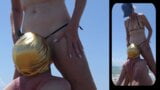 Madame pisse sur son soumis sur une plage snapshot 10