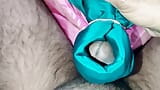 Porno de branlette en satin et soie - masturbation et éjaculation sur une robe en satin (118) snapshot 10