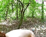 Wild German chick having a great time with her fucker in the woods snapshot 8
