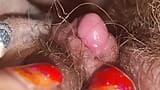 Extreme Close up huge clit head and hairy pussy snapshot 7