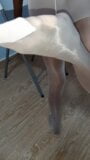 Ebony wearing her shiny Nylons snapshot 9