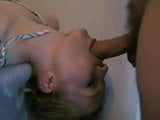Girlfriend lying on her back getting her mouth fucked snapshot 1