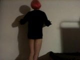 Shemale dance, red head, red panties, venice mask, horny ass snapshot 3