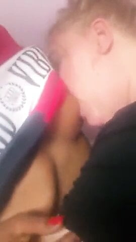 Sucking titties in the bathroom