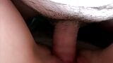 I rub my clit in a puddle of fresh warm sperm. Pulsating pussy orgasm. Girl's point of view. Close-up. snapshot 2