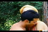 Blonde shemale and a guy lick and pump their asses outside snapshot 2