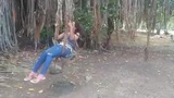 sexy girl doing selfie in forest.mp4 snapshot 4