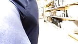 Huge public bulge. New pants for Showing off and freeballing snapshot 10