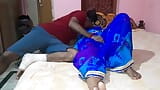 Indian bhabi  wear blue  saree and fuck hard by devar snapshot 3