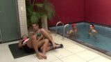 Two guys, tranny and young slut all fuck each others' asses snapshot 1