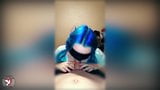 This Blue Haired Teen Lovely Dove Knows How To Suck Big Dick snapshot 3