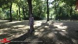 Samira in Zentai masturbating in the park snapshot 2