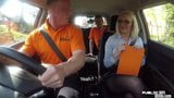 Busty English driving instructor squirts in car snapshot 3