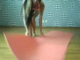 Slim masked girl on yoga mat snapshot 12