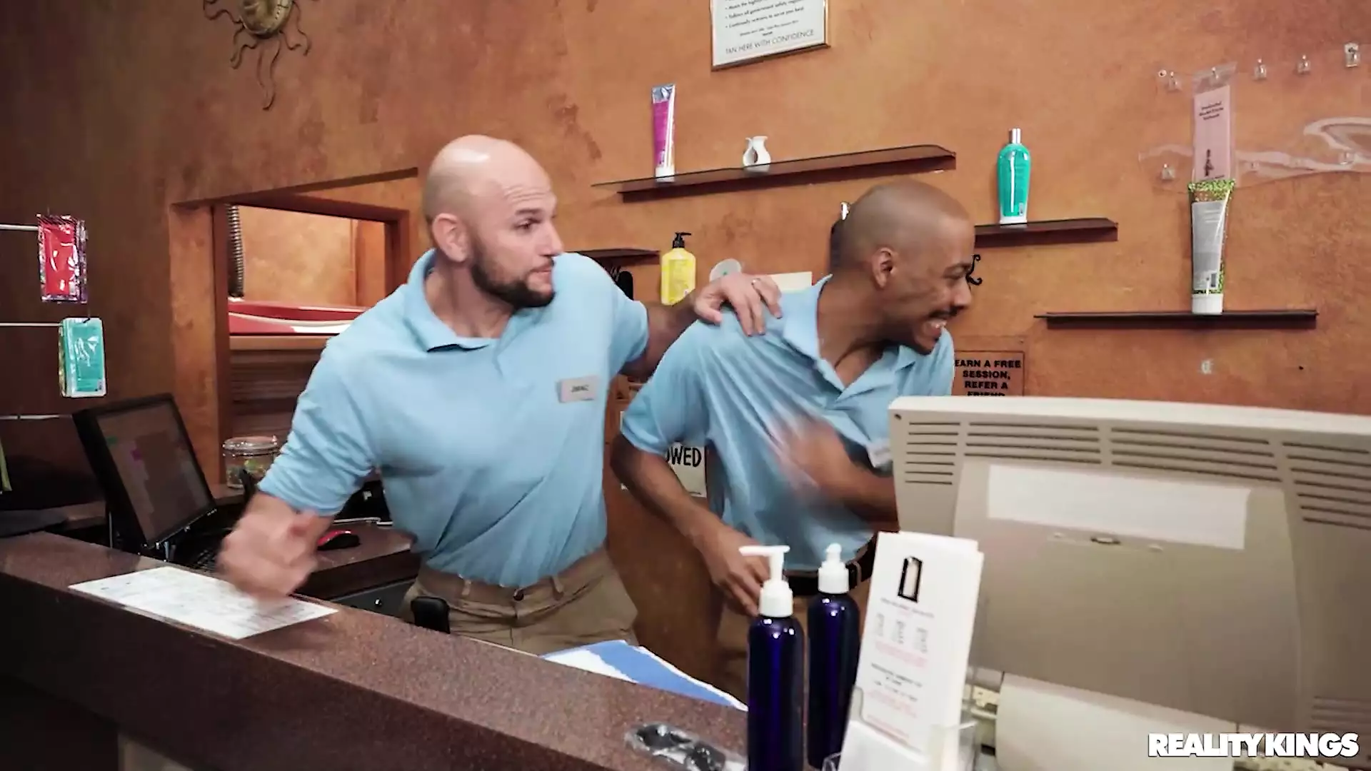 Tag Teamed At The Tanning Salon Reality Kings