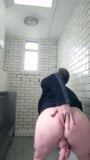 Wank and cum in public restroom snapshot 3