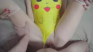 Pikachu Girl gets a Double Dose of Cum Creampie and Cumshot POV ...
