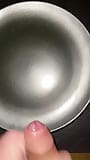 Huge cumshot on a plate with some cumplay snapshot 3