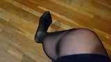 Friday Afternoon Sexy Black Pantyhose Foot Tease snapshot 1