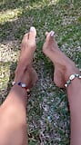 Sexy feet teasing outdoors snapshot 9