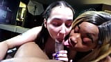 Don Whoe recibe una mamada spitty desordenada de Nina Rivera y Kyra Rose Don y Nina snapshot 14