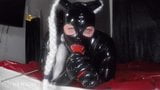 A-CAT in Latex Catsuit Touches herself with her Red Friend snapshot 20