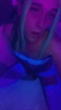 Sexy Blacklight Party Girl in Rave Lingerie snapshot 12