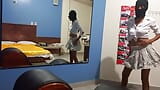 INDIAN BRUNETTE GETS HOT ON HER BIRTHDAY AND DANCES SEXY IN THE MIRROR snapshot 1