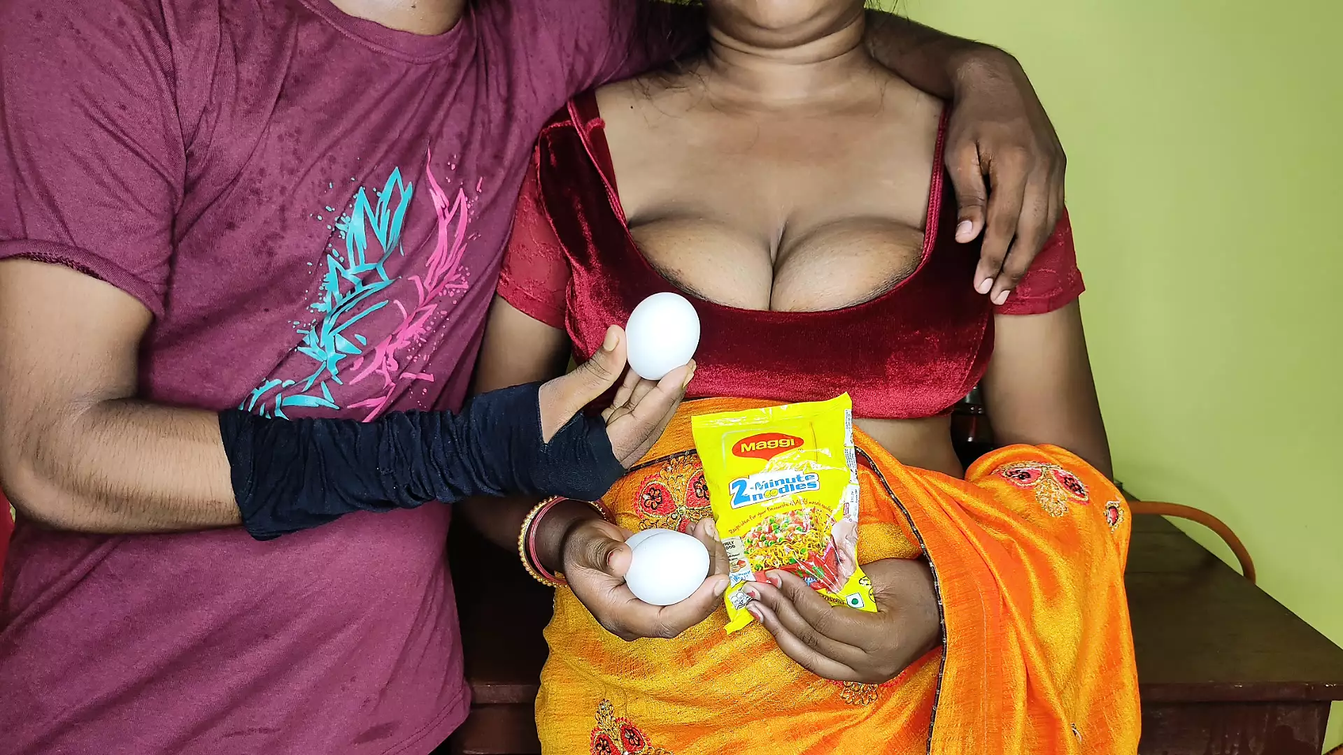 Desi Stepmom was cooking food for her stepson