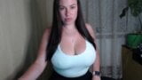 The girl shows her wonderful boobs on the camera snapshot 7