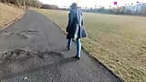 She pee through pants and flashing in a public park snapshot 12