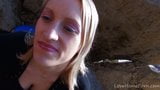 Petite Blonde Russian Gets Both Holes Filled Outdoors snapshot 1