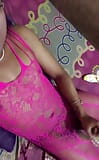 Body stocking pink & firstime no wearing wig snapshot 9