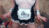 Naughty maid pleases herself with a cleaning brush snapshot 1