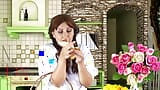 Cheerful maid without panties eats a lot of bananas in the dining room. ASMR 2 4 snapshot 2