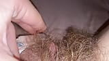 Extreme Close up huge clit head and hairy pussy snapshot 3